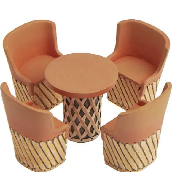 Dollhouse Miniature Mexican Equipale Table Set