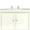 Dollhouse Miniature Modern White Kitchen Sink Cabinet
