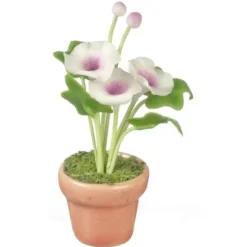 Dollhouse Miniature Morning Glories in a Pot