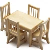 Dollhouse Miniature Oak Kitchen Table Set