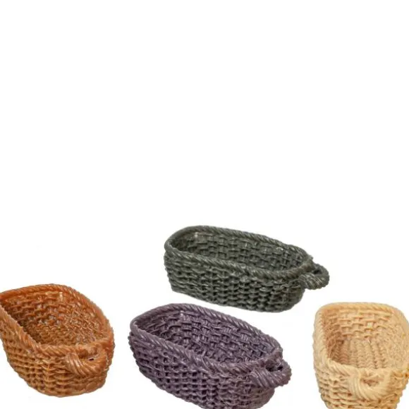 4 Dollhouse Miniature Oval Baskets