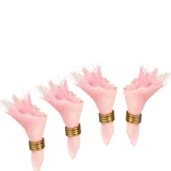 4 Dollhouse Miniature Pink Napkins