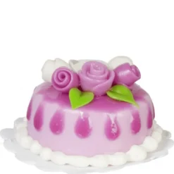 Dollhouse Miniature Pink Rose Cake