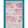 Dollhouse Miniature Pink Accented Bath Cabinet