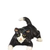 Dollhouse Miniature Playing Black & White Cat
