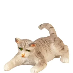 Dollhouse Miniature Playing Gray Cat