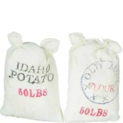 Dollhouse Miniature Potato & Flour Sacks