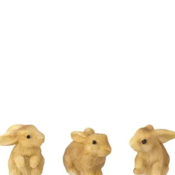 3 Dollhouse Miniature Rabbits