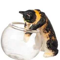 Dollhouse Miniature Reaching Calico Cat