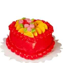 Dollhouse Miniature Red Heart Cake