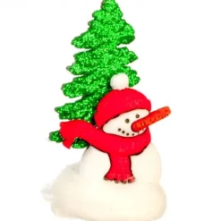 Dollhouse Miniature Red Snowmen