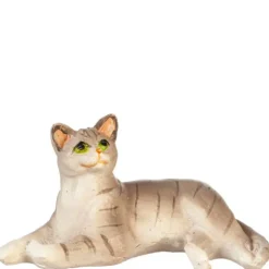 Dollhouse Miniature Relaxed Gray Cat