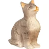 Dollhouse Miniature Sitting Gray Cat
