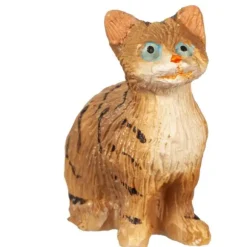 Dollhouse Miniature Sitting Tabby Cat