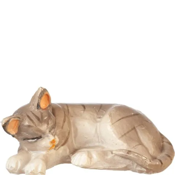Dollhouse Miniature Sleeping Gray Cat