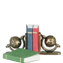 Dollhouse Miniature Small Globe Bookends with Books