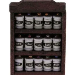 Dollhouse Miniature Spice Rack with Spices