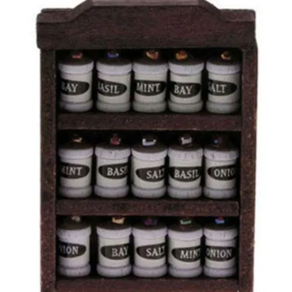 Dollhouse Miniature Spice Rack with Spices