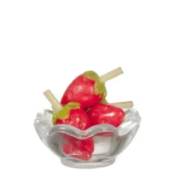 Dollhouse Miniature Strawberries in a Bowl