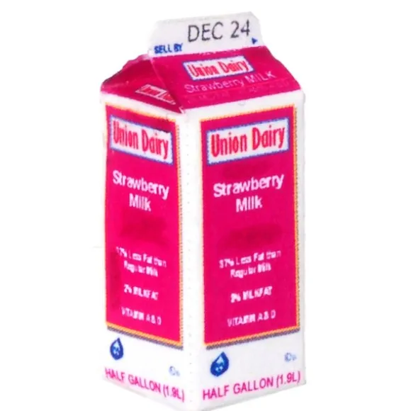 Dollhouse Miniature Strawberry Milk