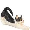 Dollhouse Miniature Stretching Black & White Cat