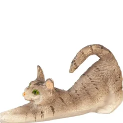 Dollhouse Miniature Stretching Gray Cat