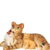 Dollhouse Miniature Tabby Cat with Kittens