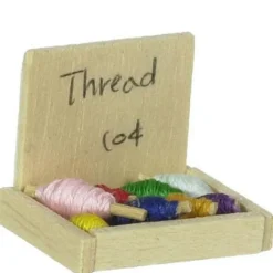 Dollhouse Miniature Thread Box with Thread