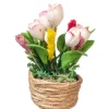 Dollhouse Miniature Tulips in a Basket