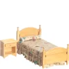Dollhouse Miniature Twin Bed & Nightstand