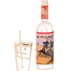 Dollhouse Miniature Vodka Bottle & Cocktail