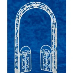 Dollhouse Miniature White Iron Arbor with Gate