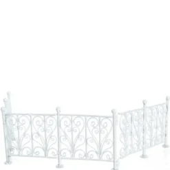 Dollhouse Miniature White Wrought Iron Fence