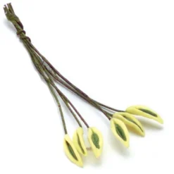 Dollhouse Miniature White Edge Leaf Stems
