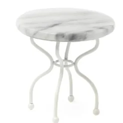 Dollhouse Miniature White Marble Top Table