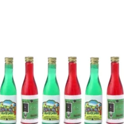 6 Dollhouse Miniature Wine Bottles
