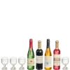 Dollhouse Miniature Wine Bottles with Glasses
