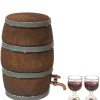 Dollhouse Miniature Wine Barrel with Glasses