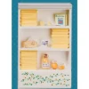 Dollhouse Miniature Yellow Accented Bath Cabinet