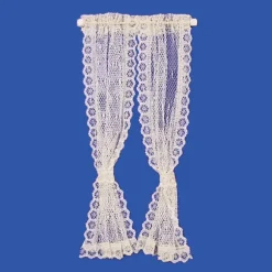 Ecru Lace Dollhouse Miniature Curtains
