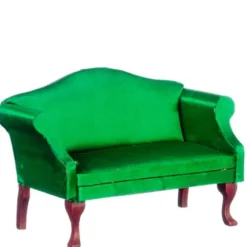 Emerald Green Dollhouse Miniature Sofa