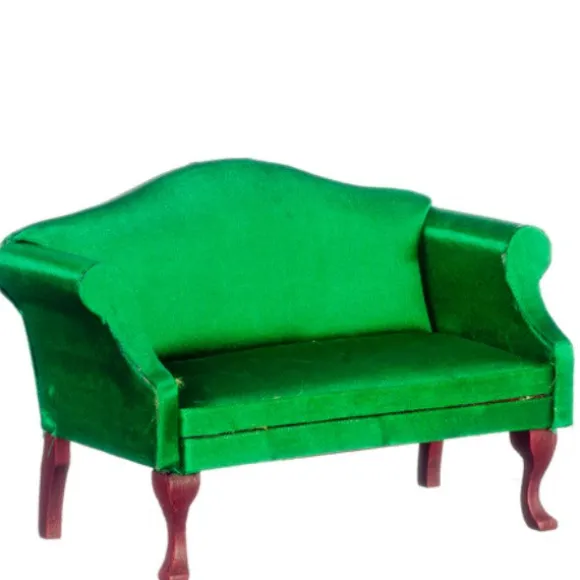 Emerald Green Dollhouse Miniature Sofa