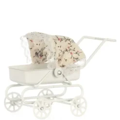 Floral Dollhouse Miniature Baby Carriage