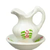 Floral Dollhouse Miniature Pitcher & Bowl