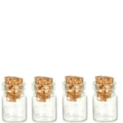 Glass Dollhouse Miniature Jars with Cork Stoppers