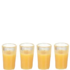 4 Glasses of Dollhouse Miniature Orange Juice