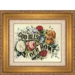 God Bless Our Home Dollhouse Miniature Painting