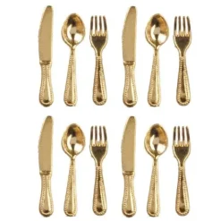 Gold Dollhouse Miniature Flatware Set