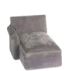 Gray Dollhouse Miniature Sectional Sofa Chaise with Arm on the Right