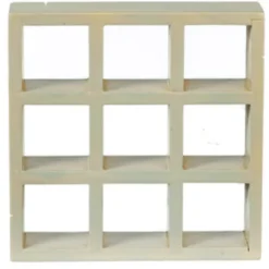 Gray Dollhouse Miniature 9-Shelf Unit